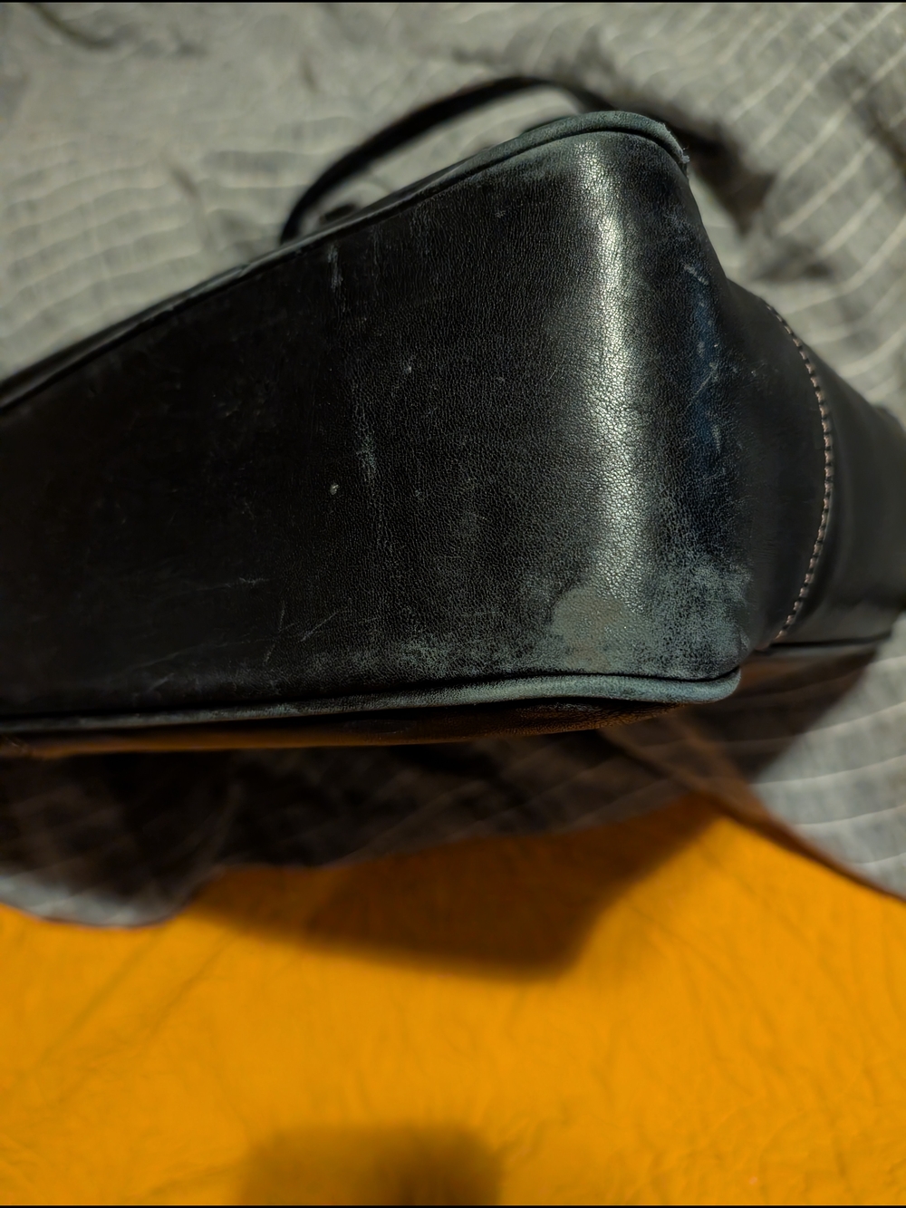Coach Black Leather Tote Bag Computer Bag - Picture 4 of 7